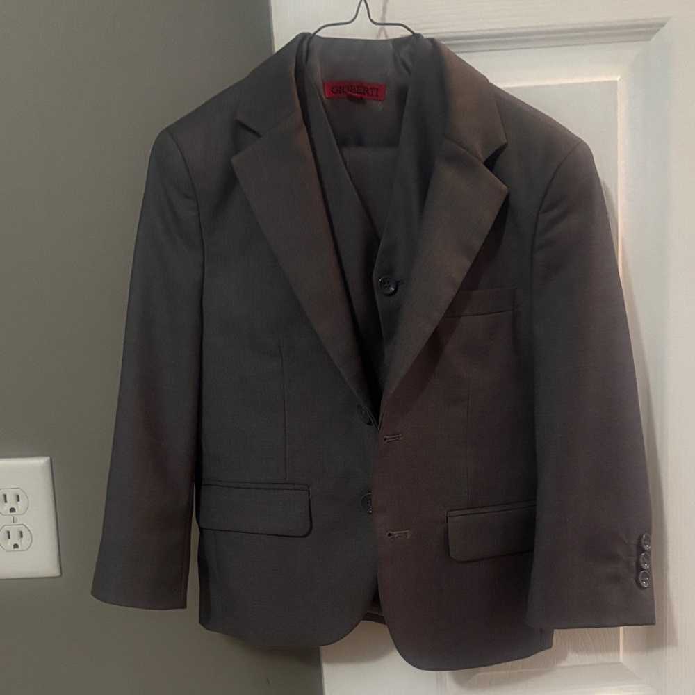 Kids' Charcoal Gray Formal Blazez/Vest/Pants- Classic Tailored Fit